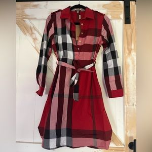 Burberry Red Check Shirt Dress Tunic